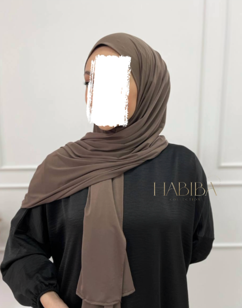 Hijab prêt à enfiler en jersey premium - Couleur : taupe foncé